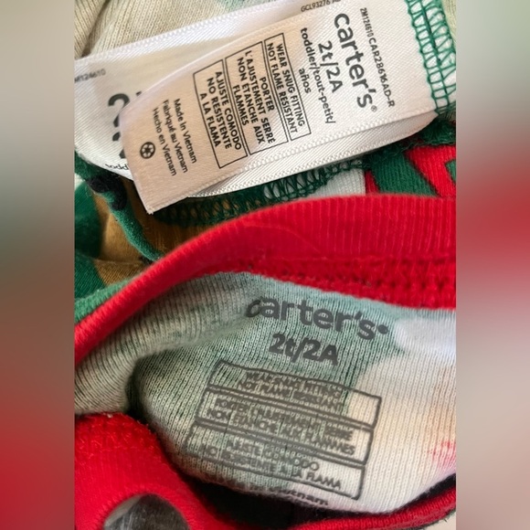 Carters & chickpea toddler Christmas Santa pajama 2 two piece sets 2T two sets - Picture 11 of 12